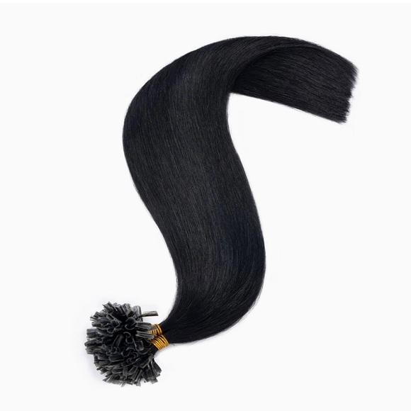 HUMAN HAIR Tip Hair Extensions Jet Black Keratin Extensions - Picture 5 of 10